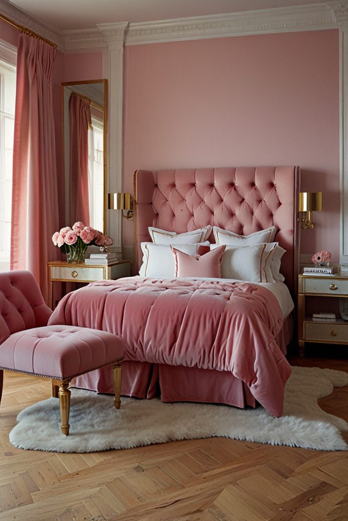 Glamorous Pink Velvet Furnishings