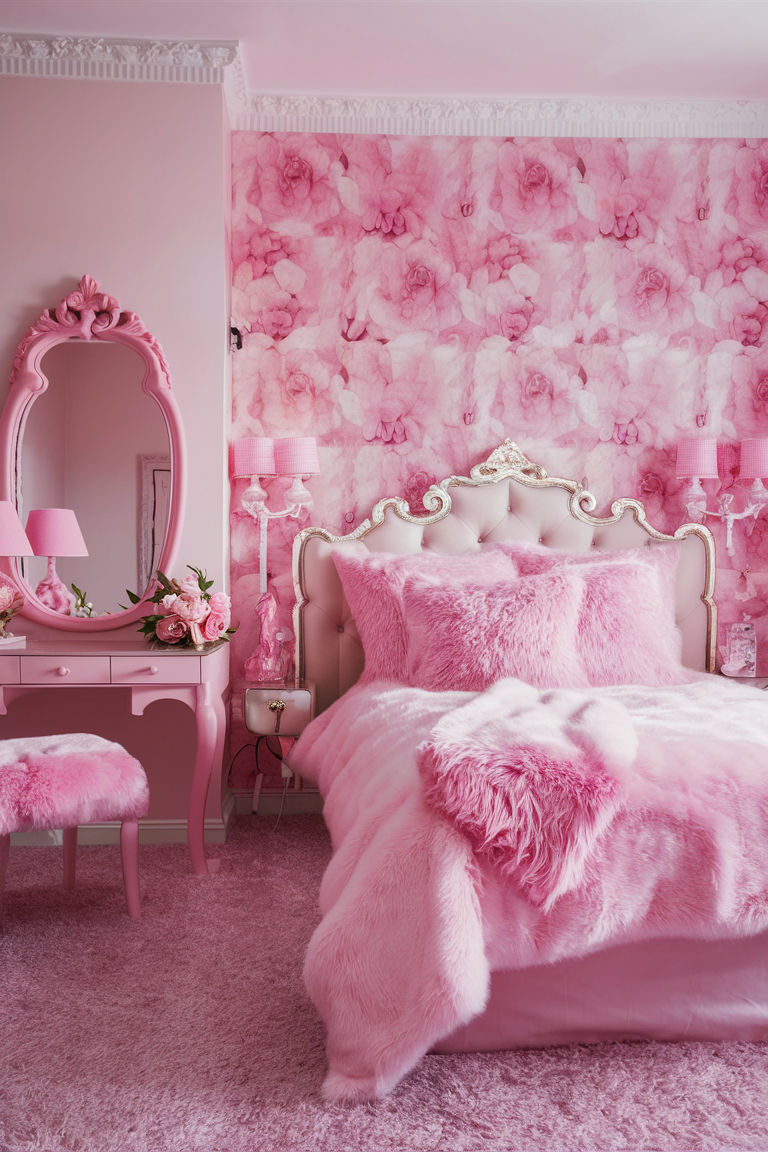 Pink Floral Wallpaper for a Romantic Touch