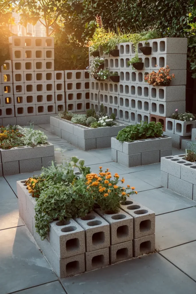 Concrete Block Planters