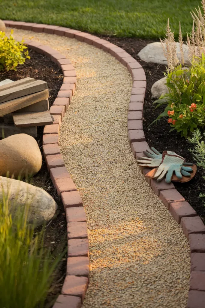 Gravel Walkway with Recycled Borders