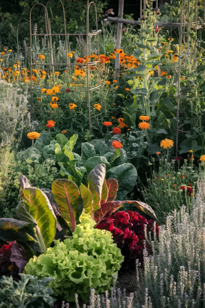 Mixed Vegetable and Flower Beds
